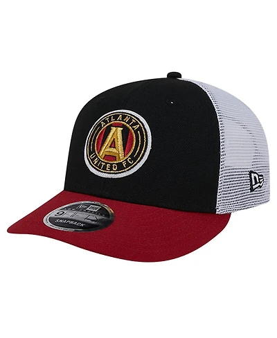 New Era Men's Black Atlanta United Fc Throwback Trucker Low Profile 9FIFTY Snapback Hat