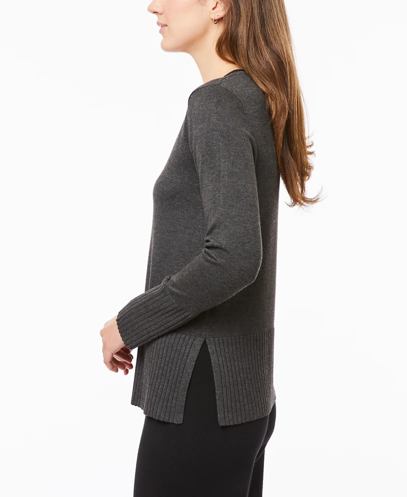 Melissa Paige Women's V-Neck Wide-Hem Wide-Cuff Sweater