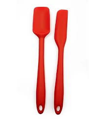 Rsvp International Silicone Coated Steel 2 Piece 8" Ela Series Red Mini Spatula Set