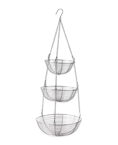Rsvp International Woven Wire 3 Tier Chrome Hanging Basket
