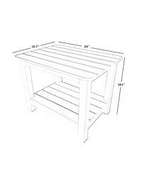 2-Piece Outdoor Folding Adirondack Chair with Side Table Set