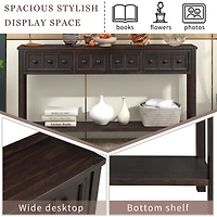 Streamdale Rustic 60" Entryway Sofa Table with Drawers
