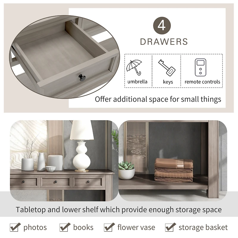 Streamdale Multifunctional Console Table w/ Drawers & Shelf