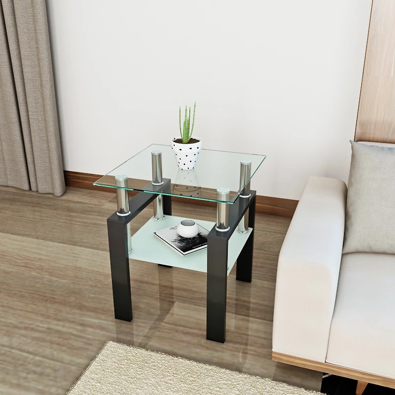 Streamdale Furniture Modern Glass Coffee Table for Living Room