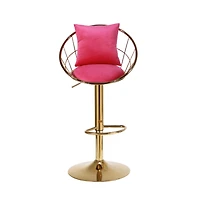 Simplie Fun Set of 2 Rosevelvet Bar Chairs with Unique Design