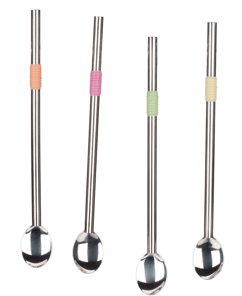 Rsvp International Endurance Stainless Steel 4 Piece 8.5" Spoon Straw Set
