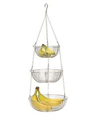 Rsvp International Woven Wire 3 Tier Chrome Hanging Basket