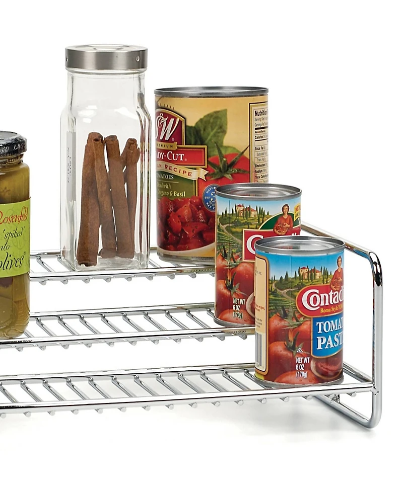 Rsvp International Stainless Steel 11" x 8.5" x 4" 3 Tier Spice/Can Rack