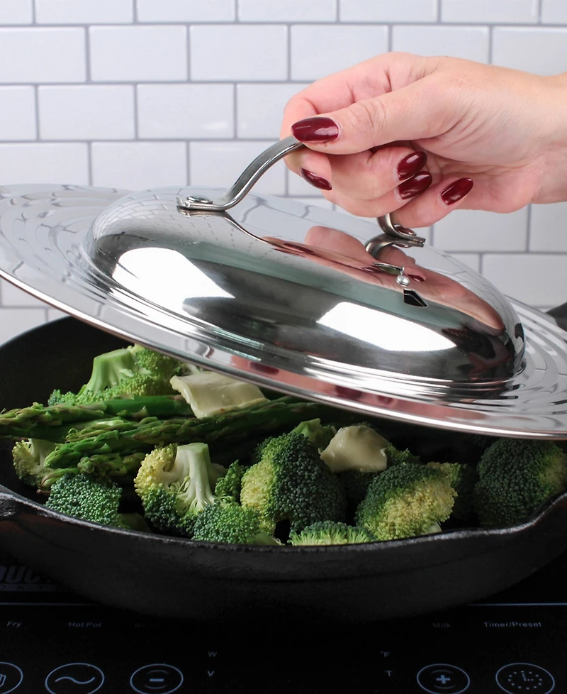 Rsvp International Endurance Stainless Steel Glass 12 Diameter Universal Lid