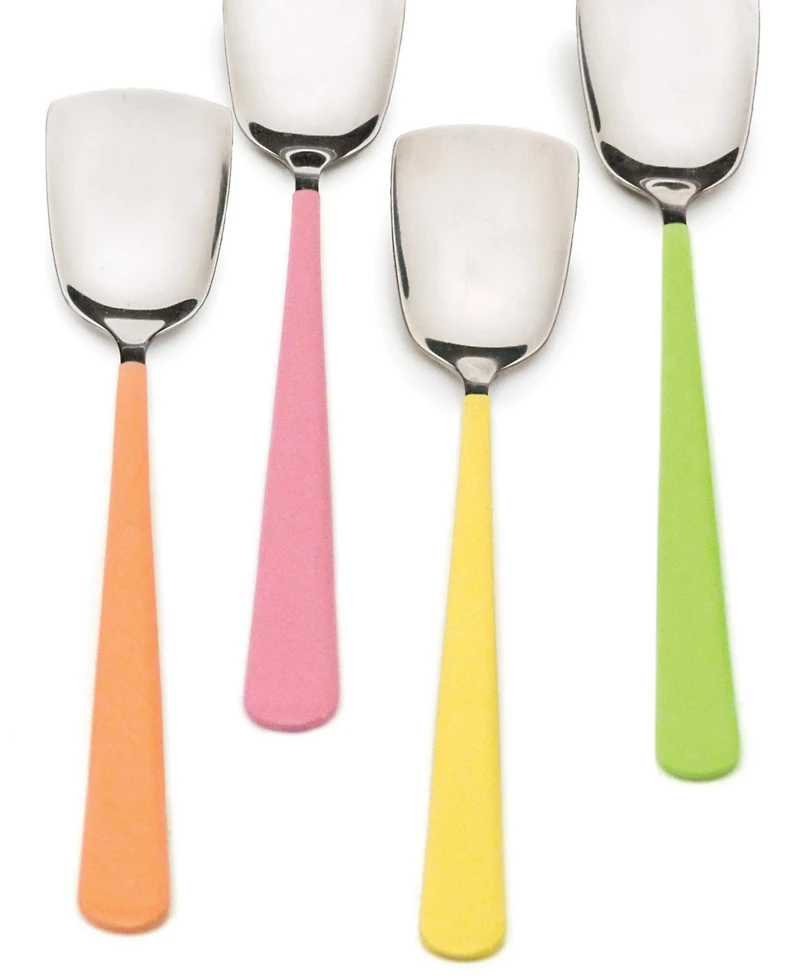 Rsvp International Endurance Stainless Steel 4 Piece 6" Ice Cream Spoons Set in Mixed Colors