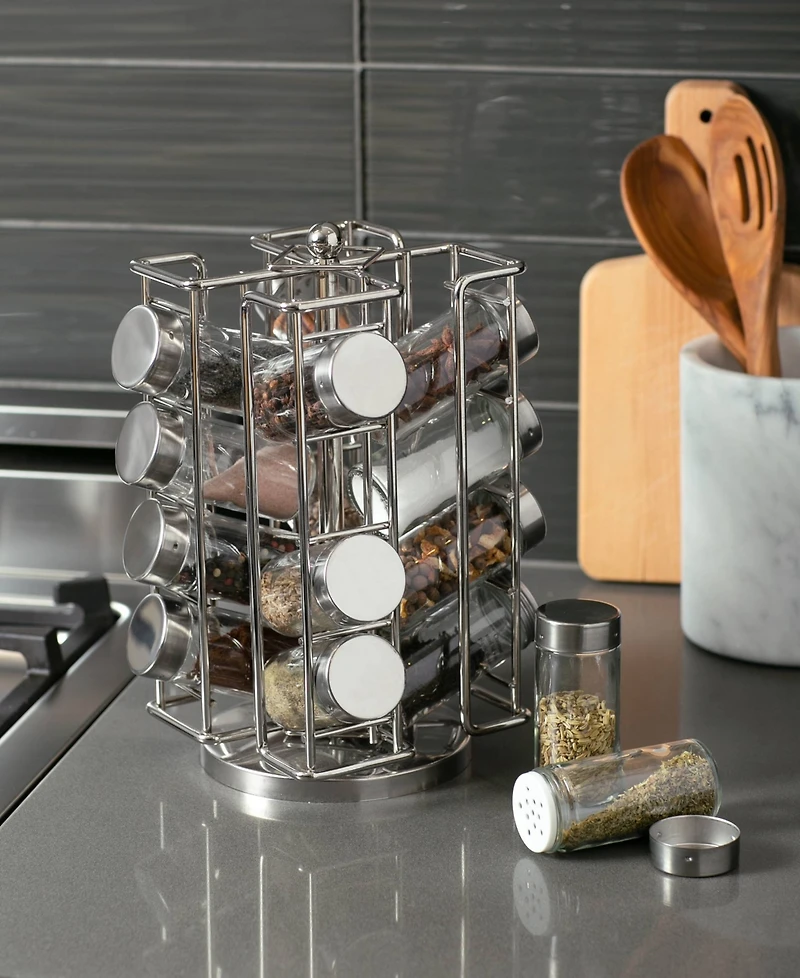 Rsvp International 101 Piece 5.75" x 10.5" Revolving Spice Rack Jar Set