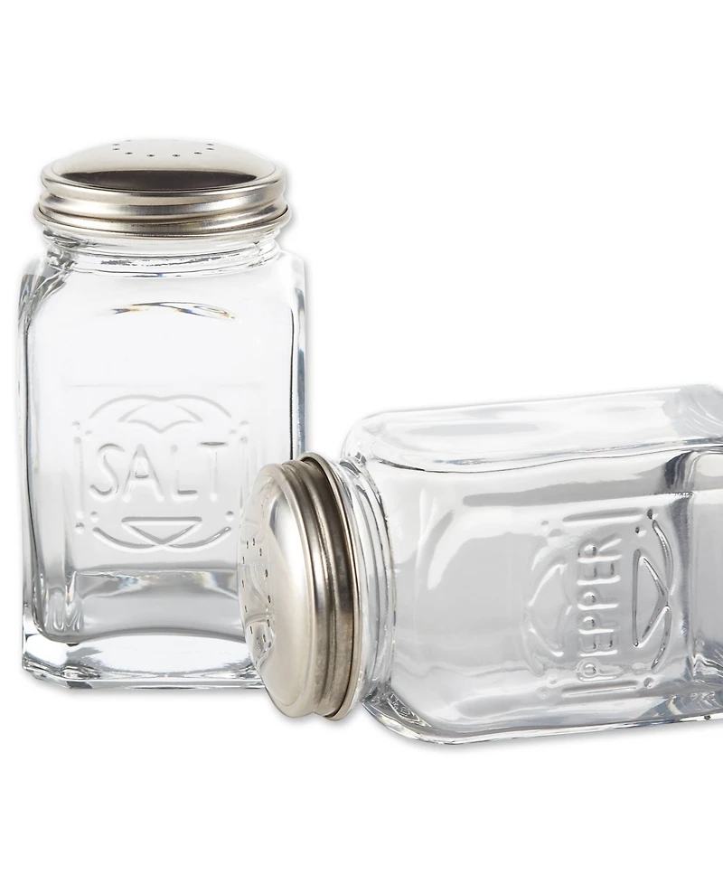 Rsvp International Retro Glass Clear 2 Piece 8 Ounce Retro Style Salt Pepper Set