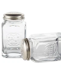 Rsvp International Retro Glass Clear 2 Piece 8 Ounce Retro Style Salt Pepper Set