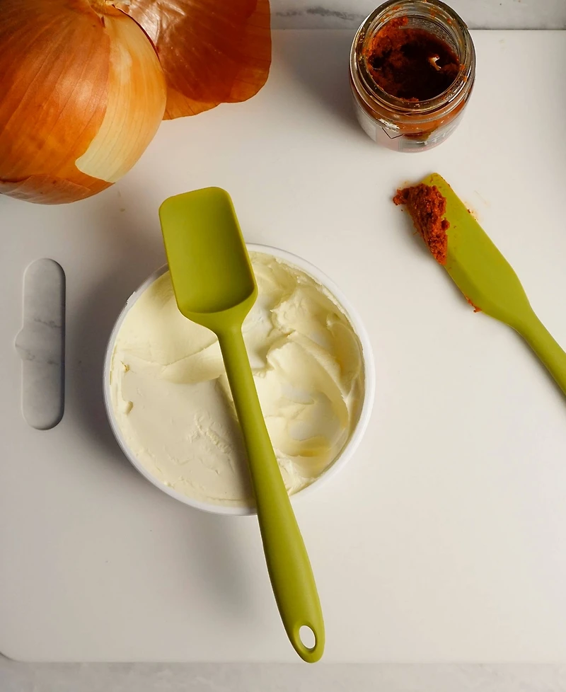 Rsvp International Silicone Coated Steel 2 Piece 8" Ela Series Green Mini Spatula Set