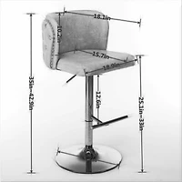 Streamdale Set of 2 Modern Adjustable Swivel Bar Stools