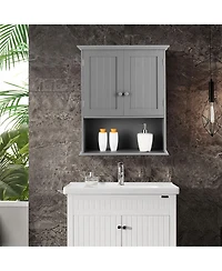 Wall Mount Bathroom Cabinet Storage Organizer Medicine with 2-Doors and 1- Shelf Cottage Collection