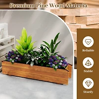 Raised Garden Bed Wood Rectangular Planter Box with 2 Drainage Holes