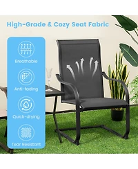 2pcs C-Spring Motion Patio Dining Chairs All Weather Heavy Duty Outdoor