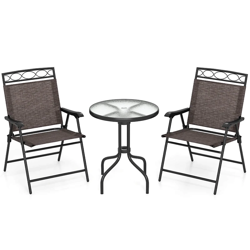 3 Pcs Bistro Conversation Patio Pub Dining Set