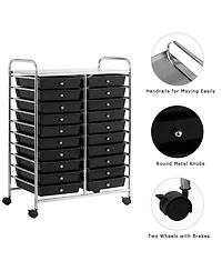 20 Drawers Rolling Storage Cart Art Craft Organizer on Wheels