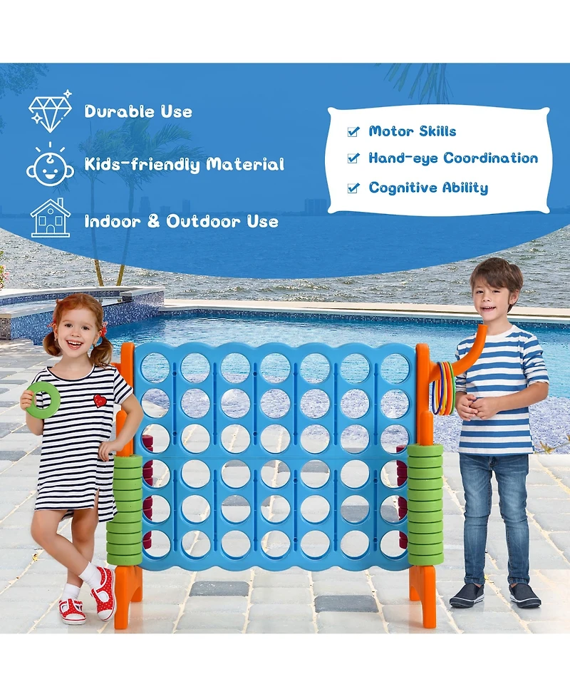 2 Pcs Giant 4 in A Row Jumbo 4-to-Score Game Set W/Storage Carrying Bag for Kids Adult
