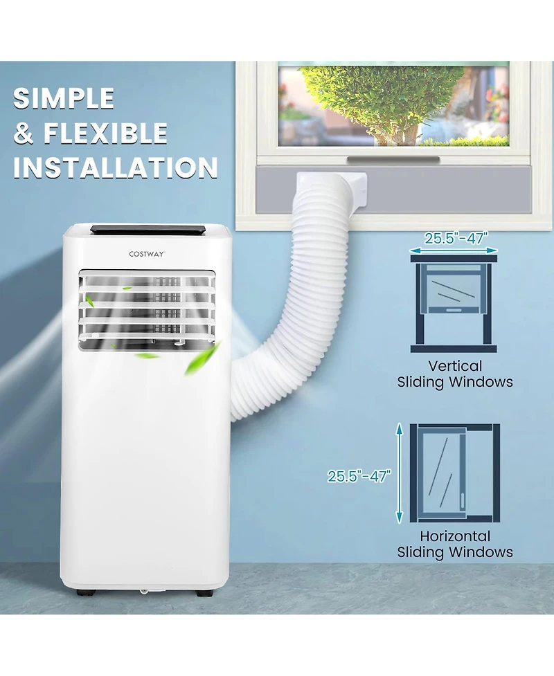 8000 Btu Portable Air Conditioner 3-in-1 Ac Unit with Cool Fan Dehum Sleep Mode