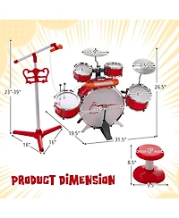 Jazz Drum Set for Toddler Kids Educational Toy w/Keyboard Cymbal