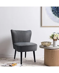 Costway Set of 2 Armless Accent Chair Upholstered Leisure Chair Single Sofa