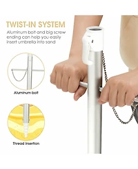 Costway 6.5FT Patio Beach Umbrella Sun Shade Tilt