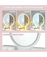 Makeup Vanity Table 3 Color Lighting Modes Jewelry Dressing