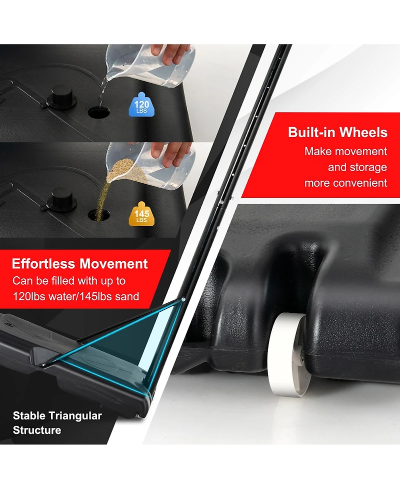 Portable Basketball Hoop Stand Adjustable Height Shatterproof