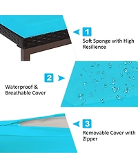 Costway Patio Rattan Lounge Chair Recliner Back Adjustable Cushioned Garden