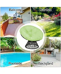 Rattan Papasan Chair Ergonomic Chair 360-degree Swivel