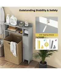Costway Over the Toilet Storage Cabinet with Toilet Paper Holder Adjustable Shelves