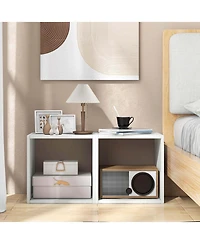2PCS Stackable Storage Cube Free-standing Storage Organizer Bookcase for Bedroom
