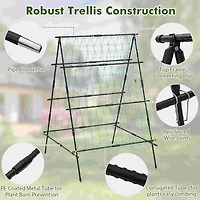 Cucumber Trellis Foldable Garden Tunnel Trellis with Adjustable Auxiliary Clips