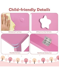 Costway Kids Desk and Chair Set Study Writing Workstation with Hutch & Bulletin Board