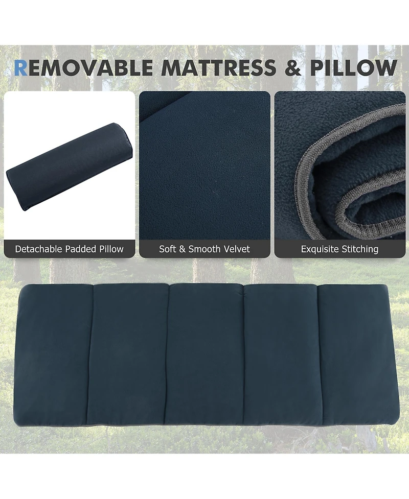 Folding Retractable Travel Camping Cot w/Removable Mattress & Carry Bag