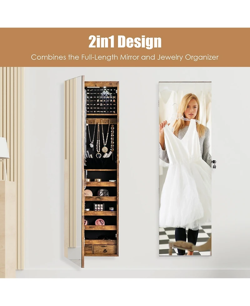 Mirrored Jewelry Cabinet Jewelry Organizer