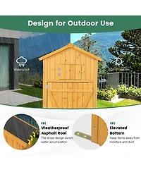 Garden Storage Shed Outdoor Lockable Storage Cabinet Tool Organizer with Shelves