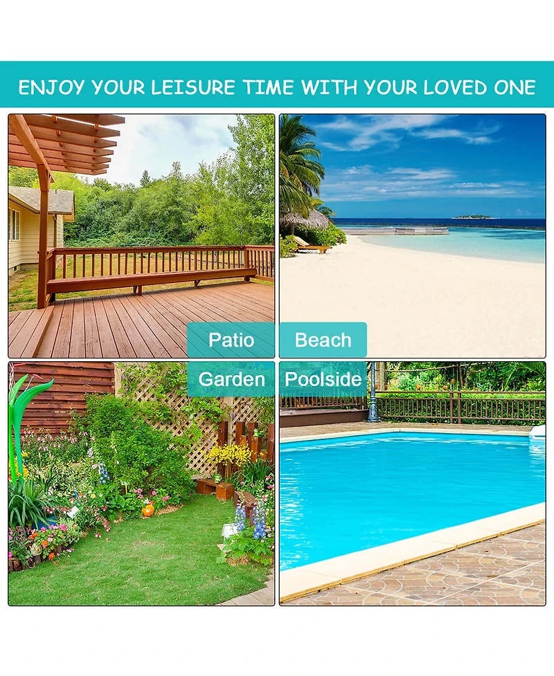 Costway Patio Rattan Lounge Chair Height Adjustable