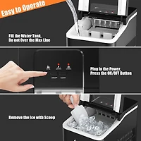 Portable Ice Maker Machine Countertop 26Lbs/24H Self-cleaning