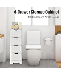 Floor Storage Cabinet Bathroom Organizer Free Standing 3 Drawers