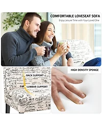 Costway Armless Loveseat Sofa Fabric Settee Bench Bed Chair