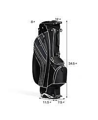 Golf Stand Cart Bag Club w/6 Way Divider Carry Organizer