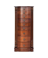 Costway Wood Jewelry Cabinet Storage Chest Stand Organizer