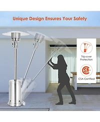 48000 Btu Stainless Steel Propane Patio Standing Heater