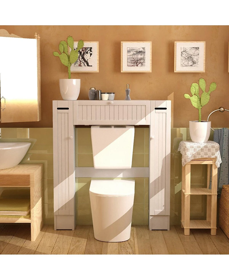 Wooden Over The Toilet Storage Cabinet Drop Door Spacesaver Bathroom