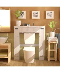 Wooden Over The Toilet Storage Cabinet Drop Door Spacesaver Bathroom