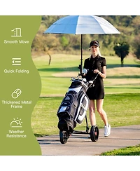 Foldable 3 Wheel Golf Pull Push Cart Trolley